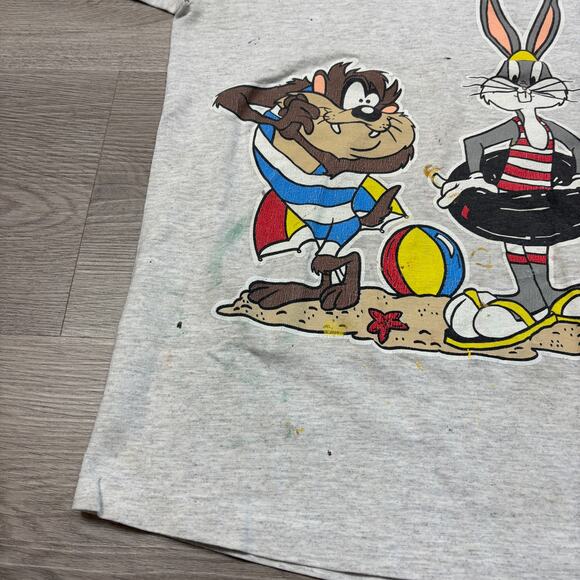 Vintage 90s Sun Sportswear Bugs Tazmanian Devil Beach Shirt Size XS - Picture 11 of 16